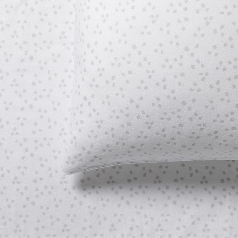 Fleck Flannelette Sheet Set Silver