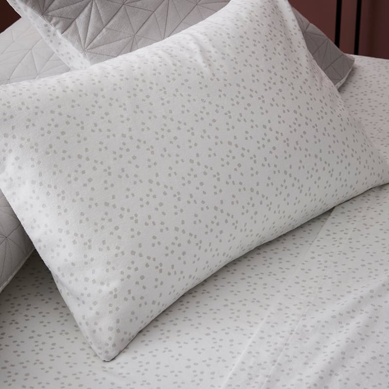 Fleck Flannelette Sheet Set Silver