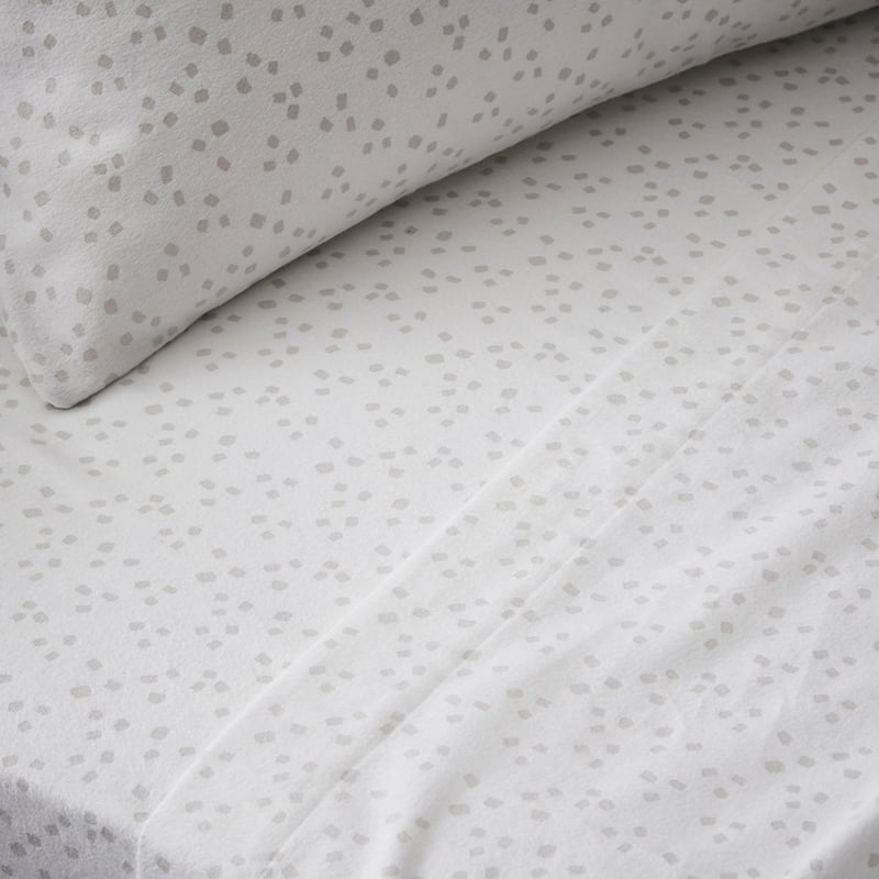 Fleck Flannelette Sheet Set Silver