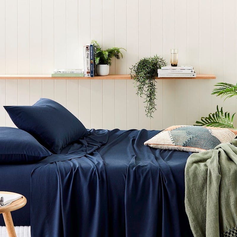 Bamboo Linen Navy Sheet Separates