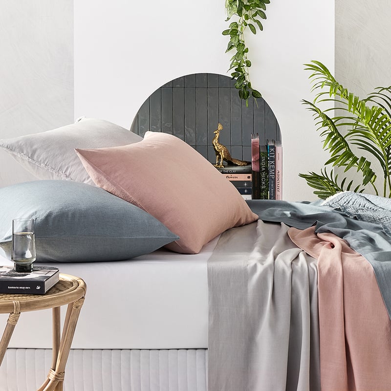 Bamboo Linen Pink Quilt Cover Separates