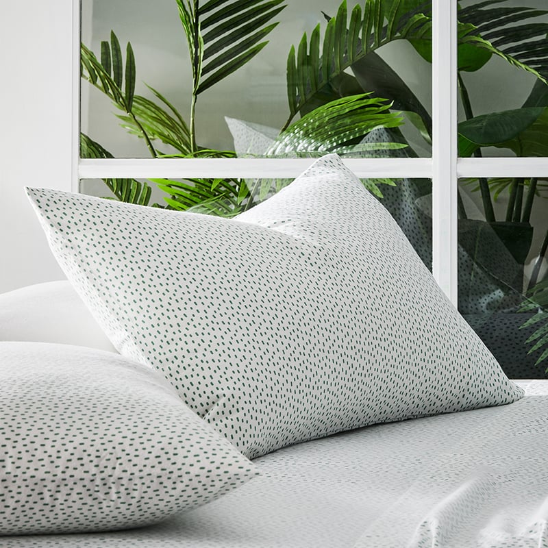 Novelty Printed Flannelette Green Fleck Sheet Set