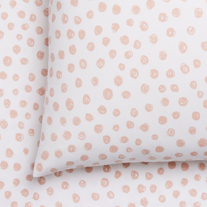 Novelty Printed Flannelette Pink Spot Sheet Set