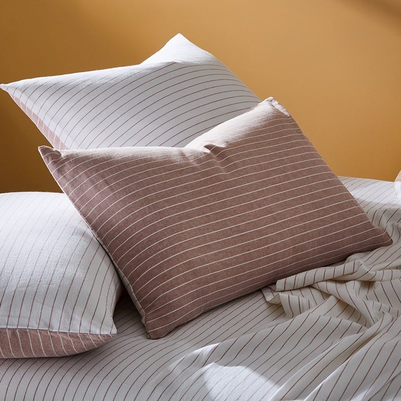 Vintage Washed Linen Cotton Rose Stripe Sheet Separates