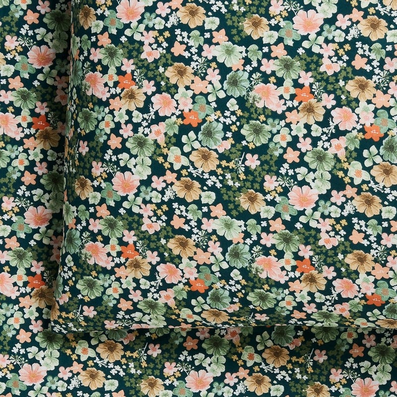 Printed Dark Floral Sheet Set