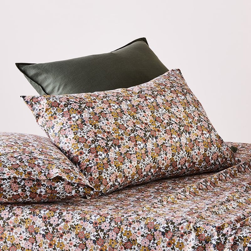 Printed Retro Floral Sheet Set