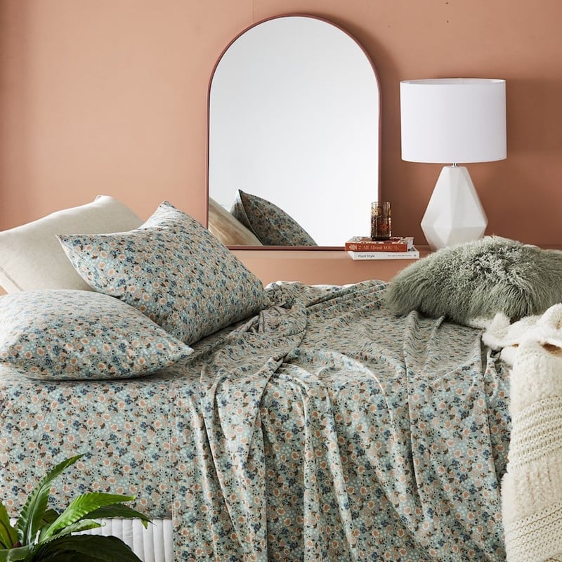 Printed Sage Floral Sheet Set
