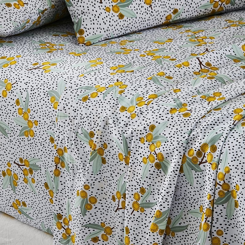 Printed Wattle Sheet Set