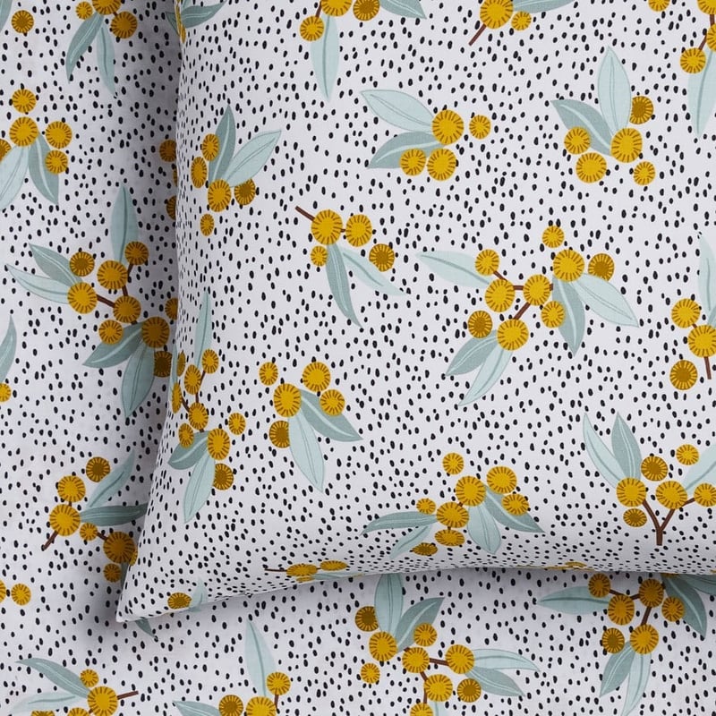 Printed Wattle Sheet Set