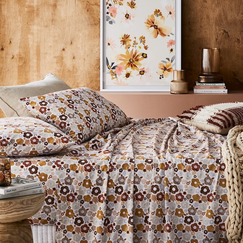 Printed Earthy Floral Sheet Set