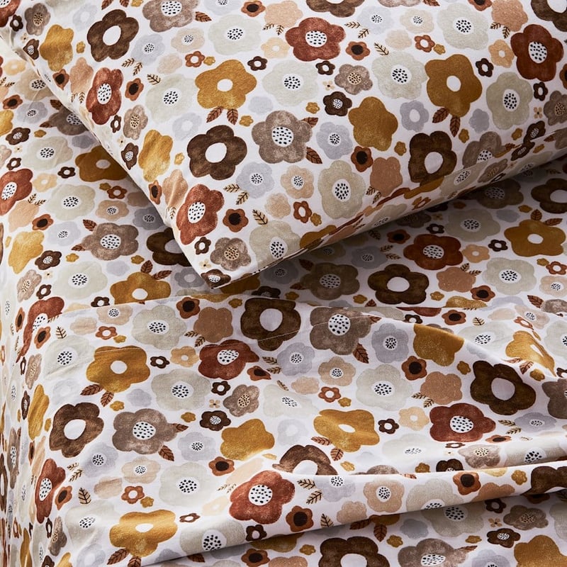 Printed Earthy Floral Sheet Set