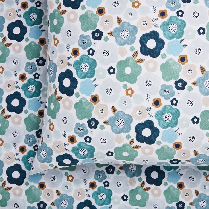 Printed Evergreen Floral Sheet Set