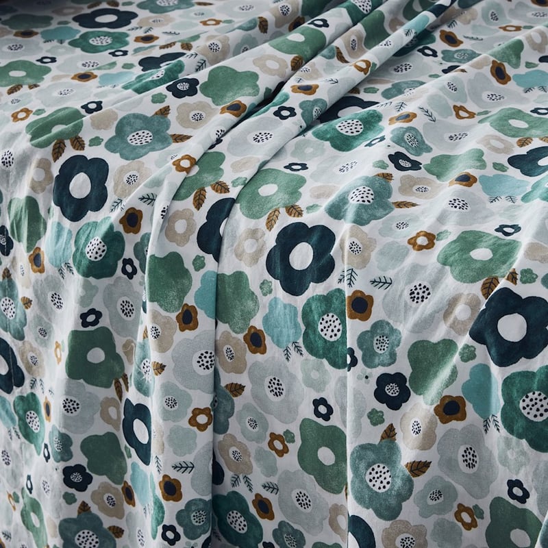 Printed Evergreen Floral Sheet Set