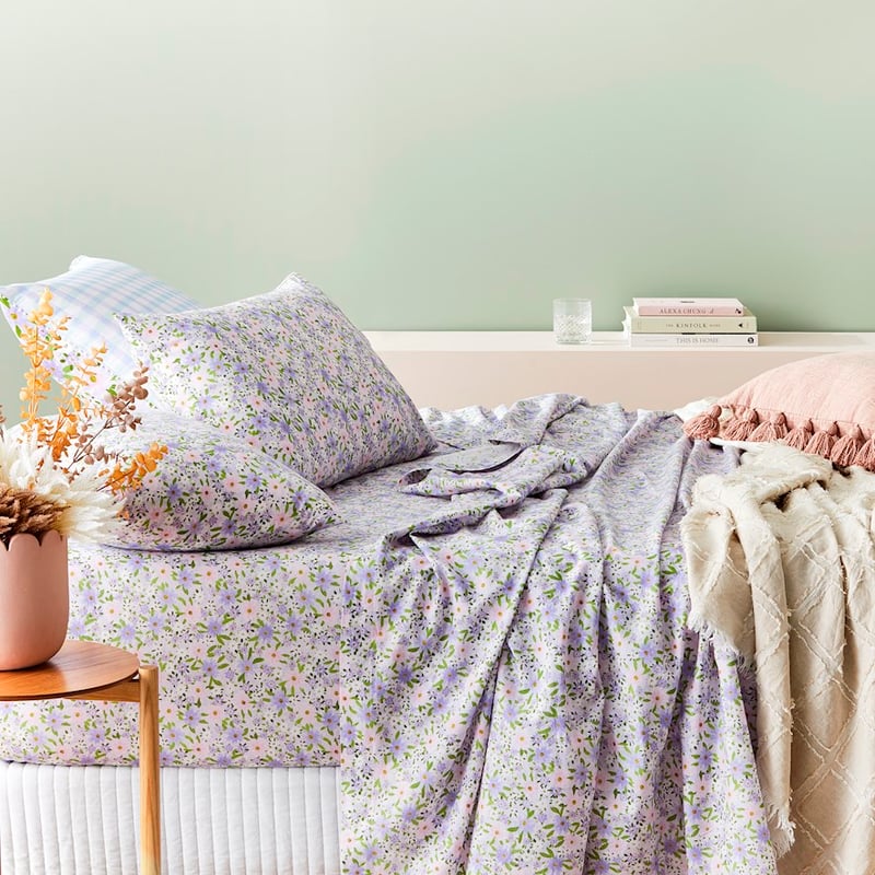 Printed Lilac Garden Sheet Set