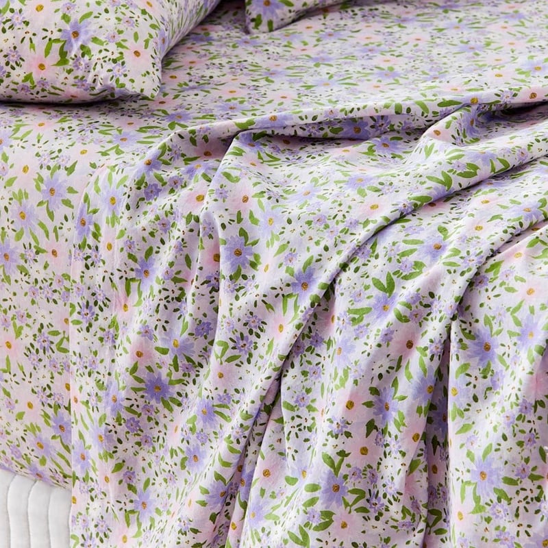 Printed Lilac Garden Sheet Set