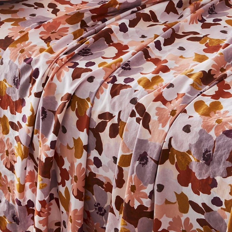 Printed Marigold Floral Sheet Set