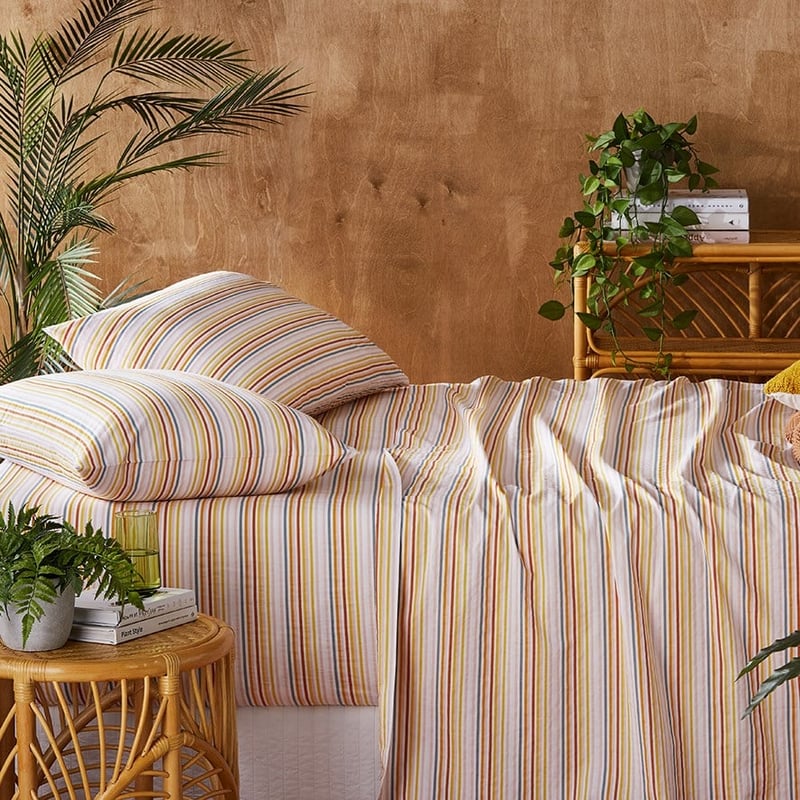 Printed Retro Stripe Sheet Set
