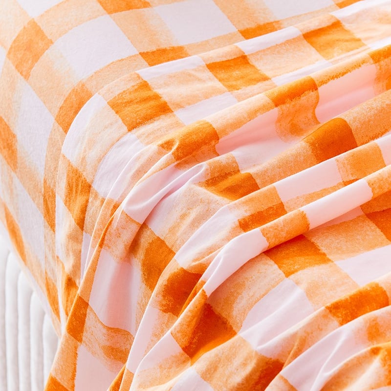 Printed Orange Check Sheet Set