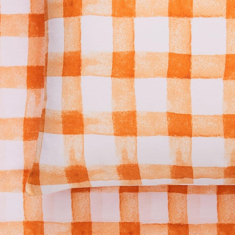 Printed Orange Check Sheet Set