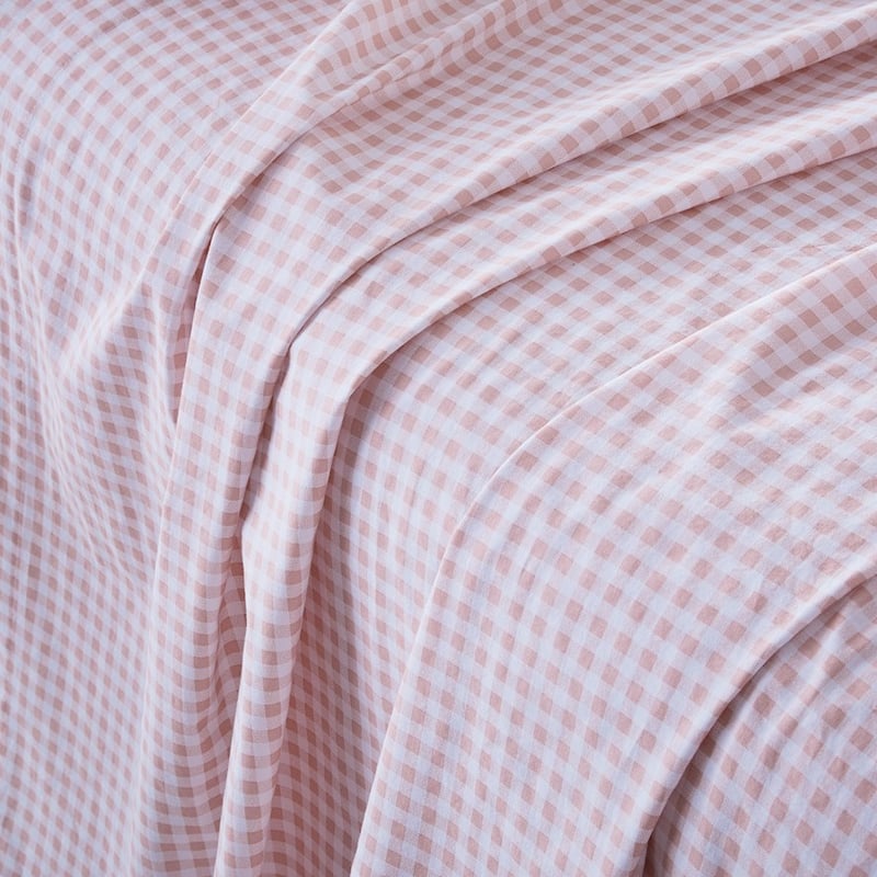 Printed Rose Gingham Sheet Set