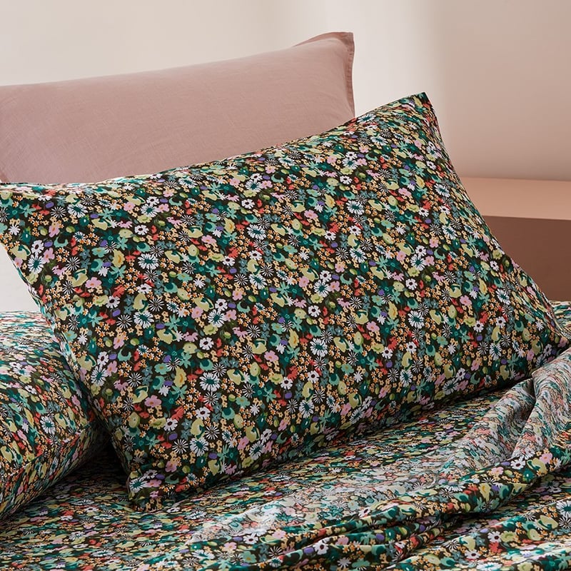 Printed Spring Bouquet Sheet Set