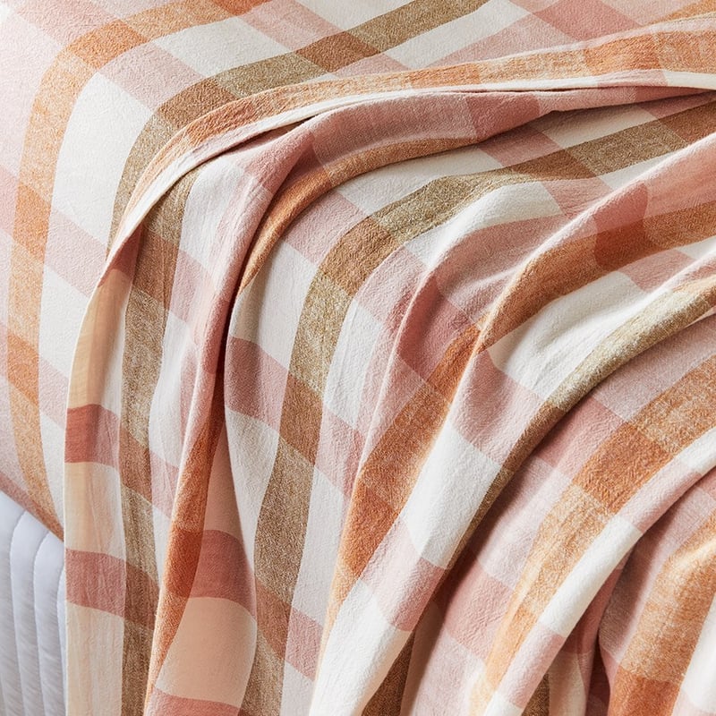 Vintage Washed Linen Misty Rose Sheet Set