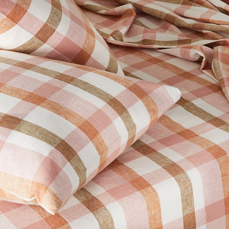 Vintage Washed Linen Misty Rose Sheet Set