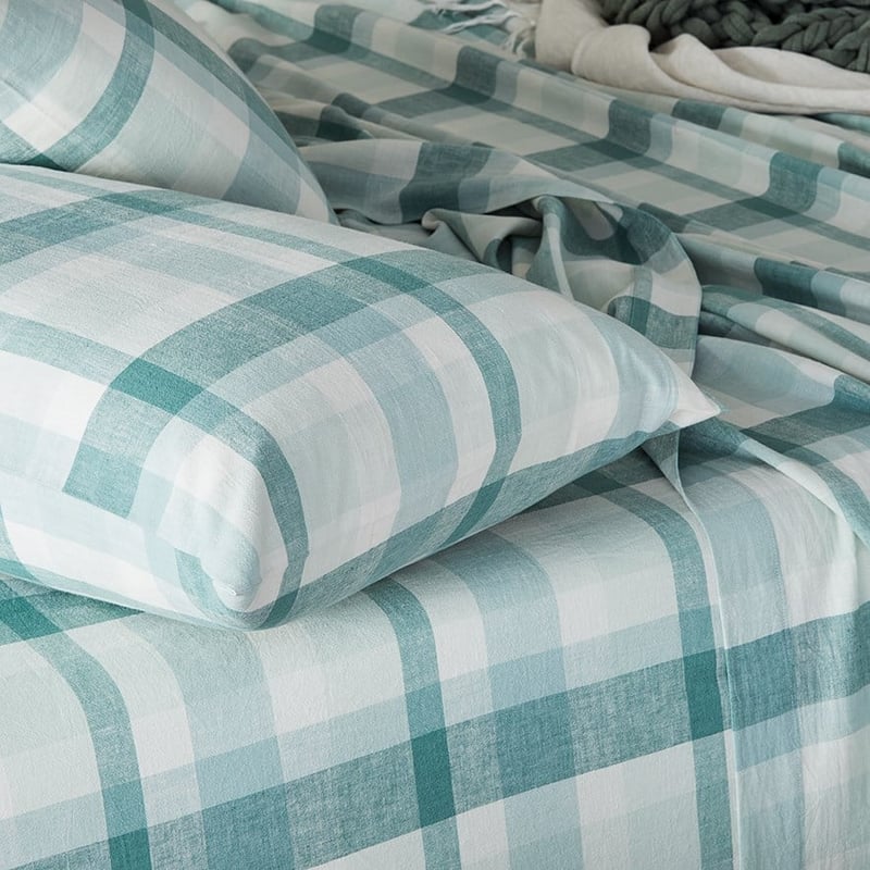 Vintage Washed Linen Soft Sage Sheet Set