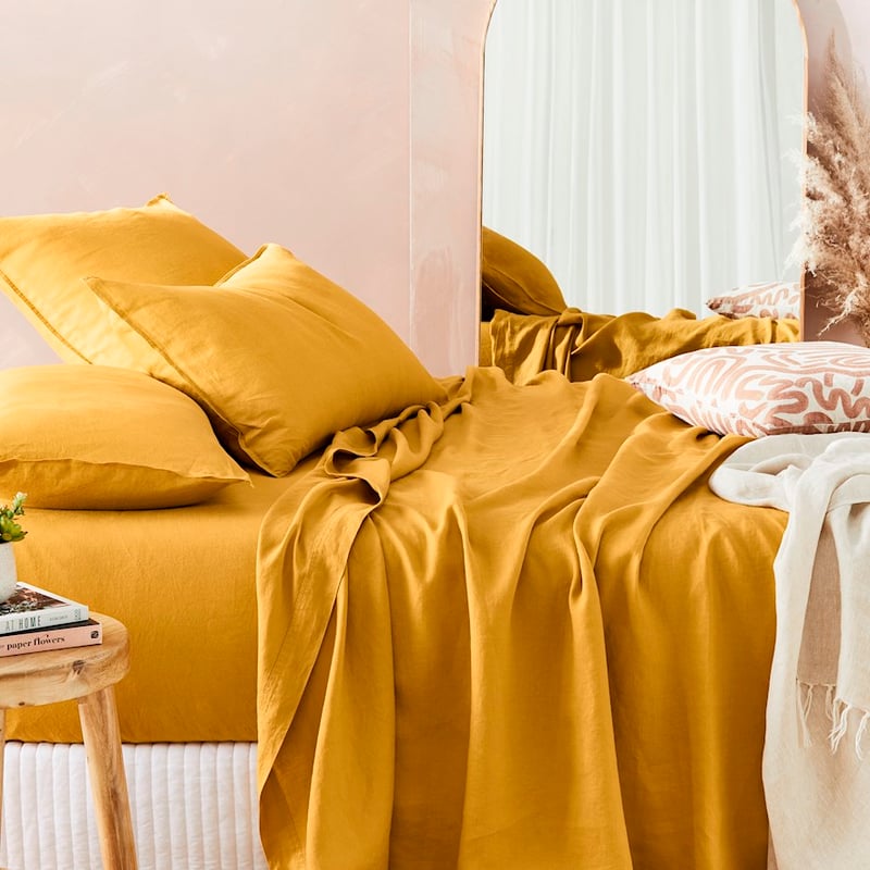 Vintage Washed Linen Chai Sheet Separates