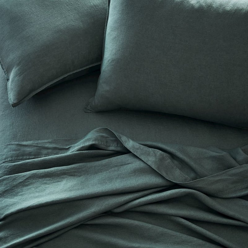 Vintage Washed Linen Cypress Sheet Separates