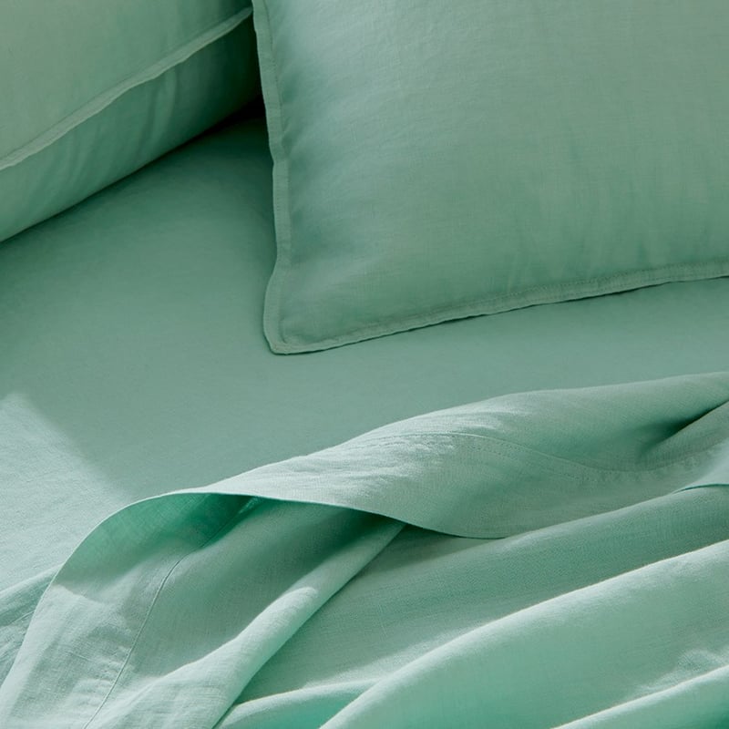 Vintage Washed Linen Dusty Mint Sheet Separates