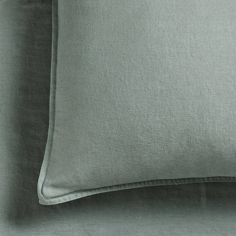 Vintage Washed Linen Eucalyptus Sheet Separates