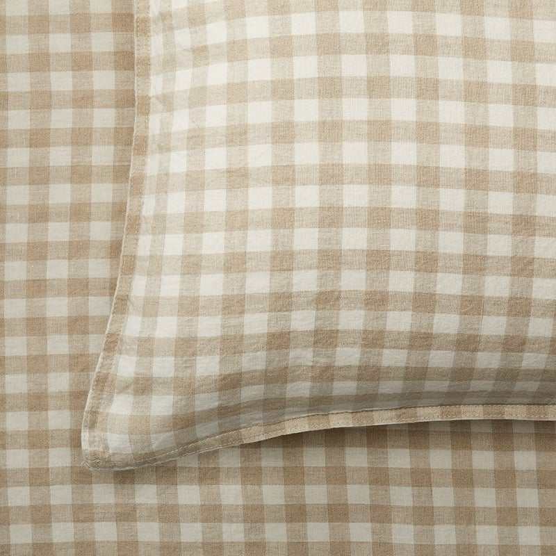 Vintage Washed Linen Linen Check Sheet Separates
