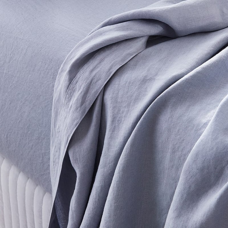 Vintage Washed Linen Blue Dust Sheet Set
