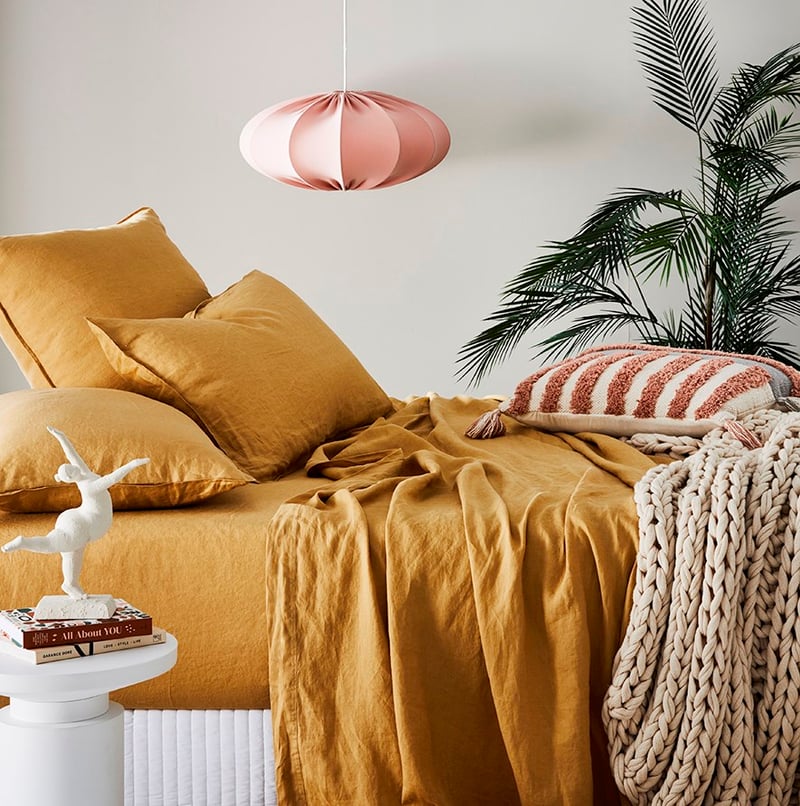Vintage Washed Linen Cashew Sheet Set