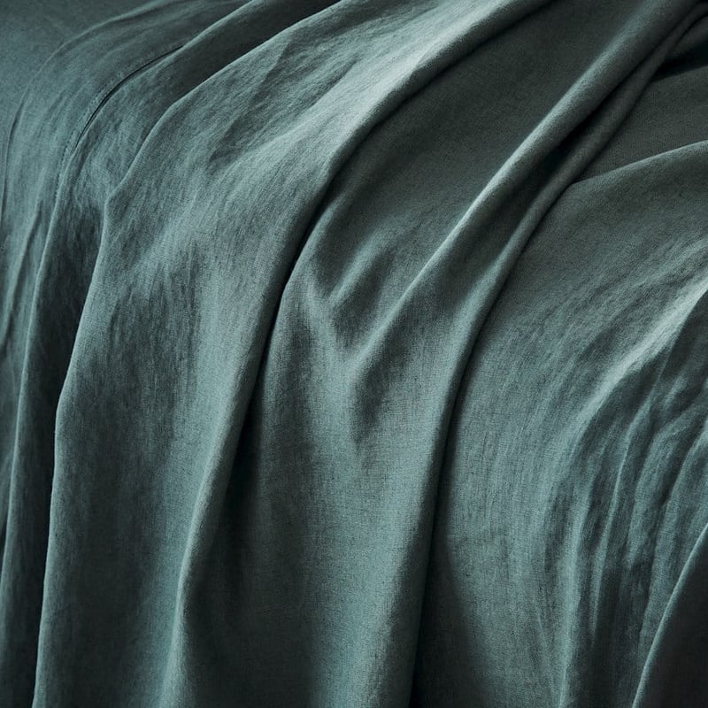 Vintage Washed Linen Cypress Sheet Set