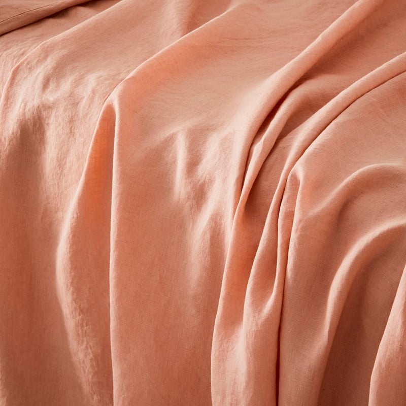 Vintage Washed Linen Pink Salt Sheet Set