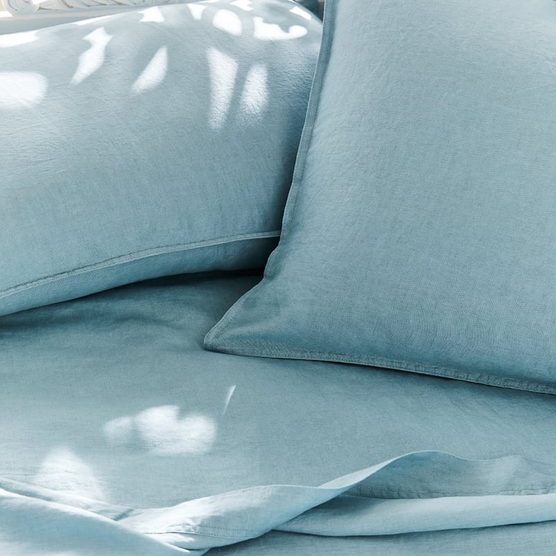 Vintage Washed Linen Seafoam Sheet Set