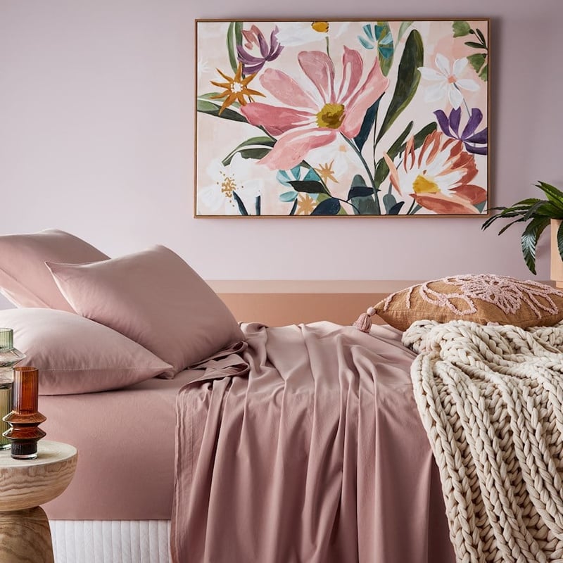 Stonewashed Cotton Misty Rose Sheet Separates