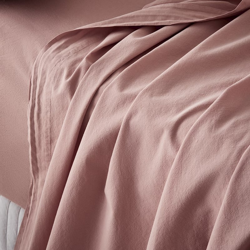 Stonewashed Cotton Misty Rose Sheet Separates