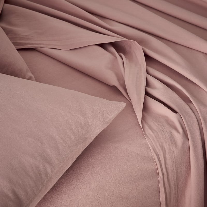 Stonewashed Cotton Misty Rose Sheet Separates