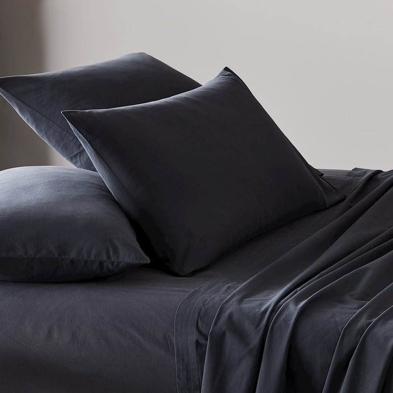 Stonewashed Cotton Charcoal Sheet Set