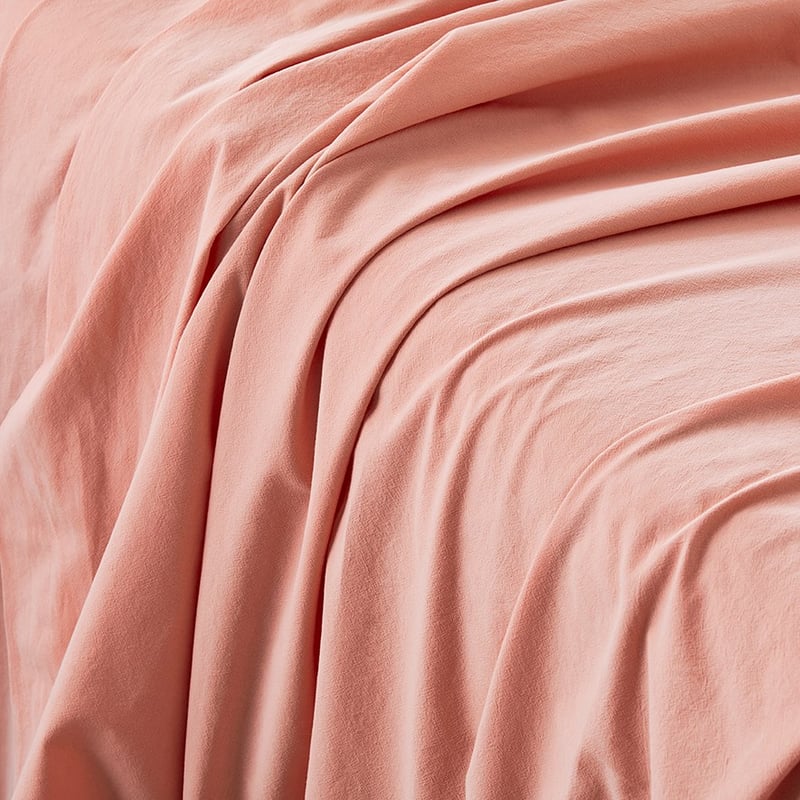 Stonewashed Cotton Salmon Sheet Set