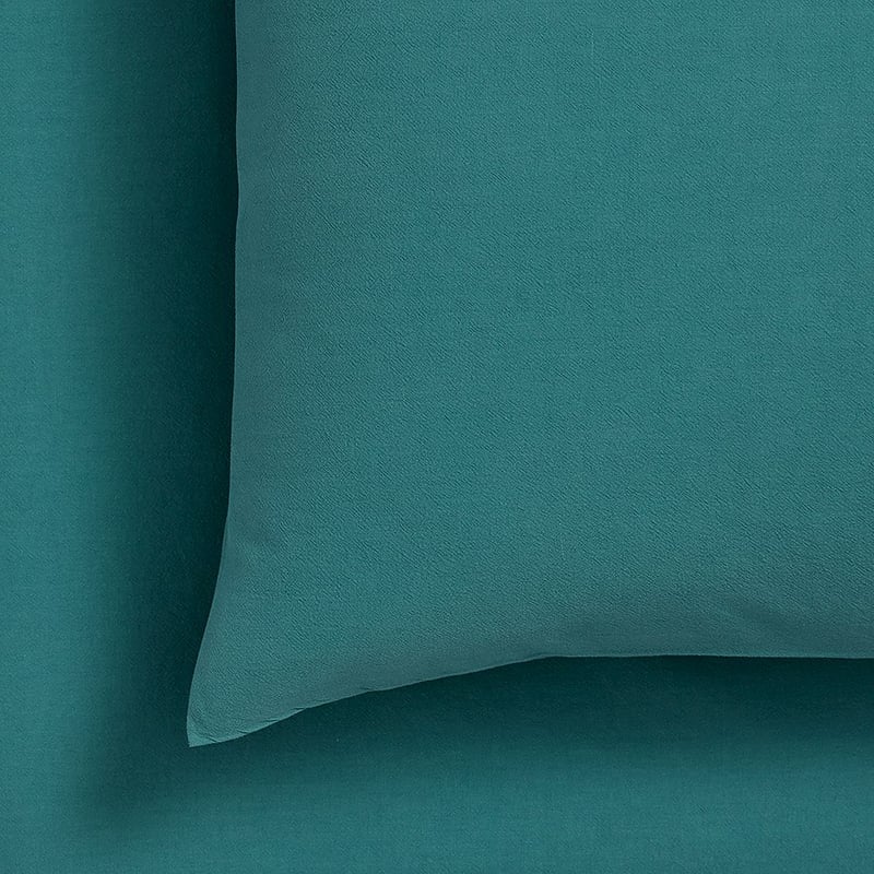 Stonewashed Cotton Teal Sheet Set