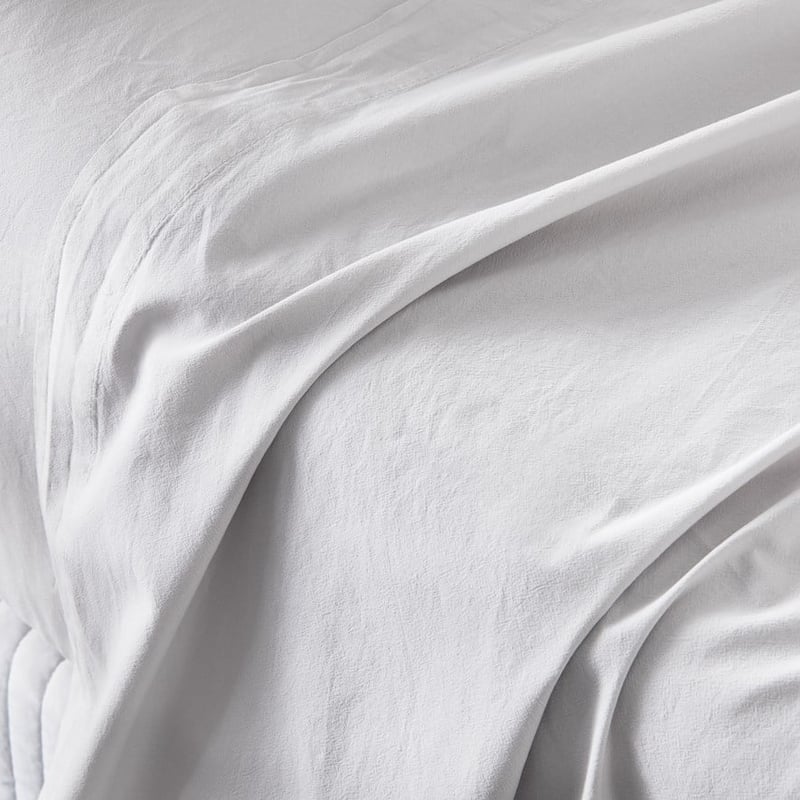 Stonewashed Cotton White Sheet Set