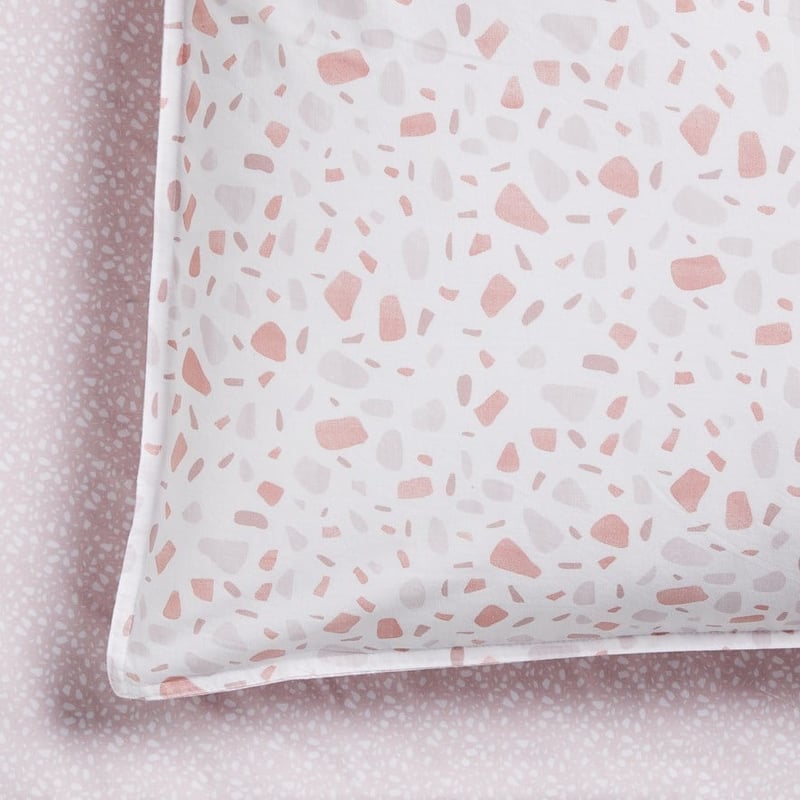Stonewashed Printed Cotton Pink Terrazzo Sheet Separates