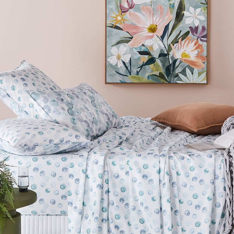 Stonewashed Printed Cotton Watercolour Spot Sheet Separates