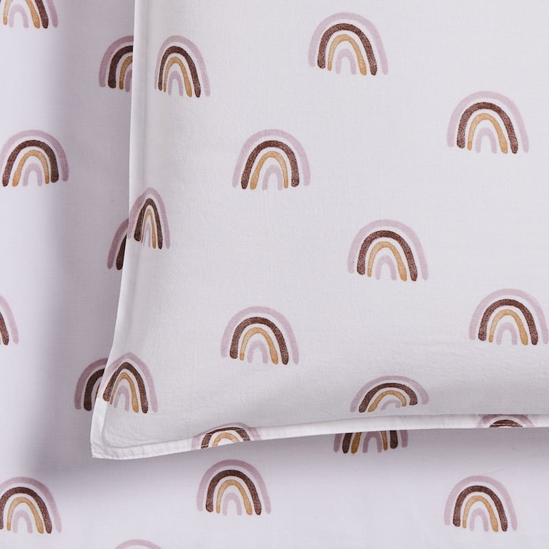 Stonewashed Printed Cotton Rainbow Sheet Set