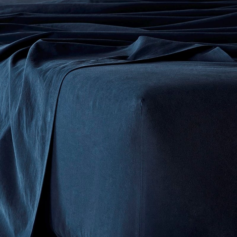 Stonewashed Cotton Navy Sheet Set