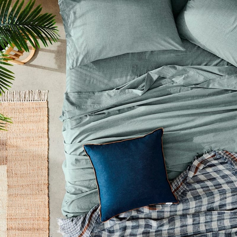 Mark Tuckey Organic Cotton Chambray Ocean Sheet Set + Pillowcases